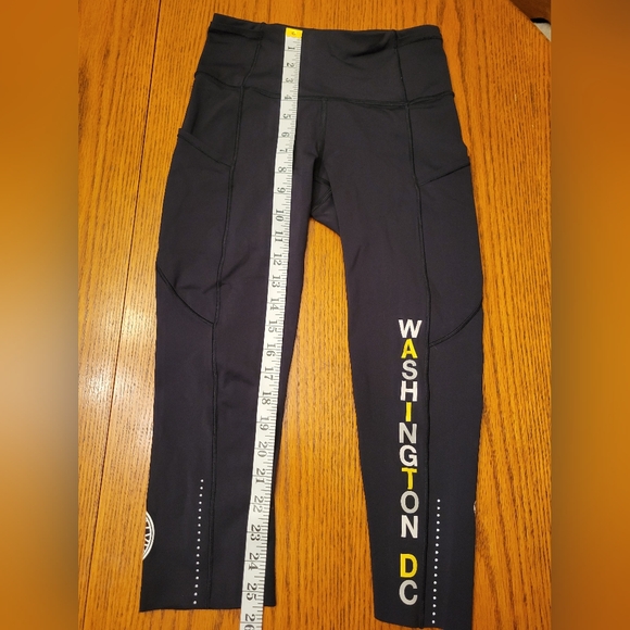 Lululemon Fast & Free Crop II *Nulux 19" SoulCycle Washington DC Black Size 4 - Picture 12 of 14